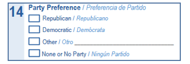 Party preference checkboxes from registration form